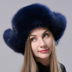 Ushanka Earmuffs Faux Furry Nomad Winter Hat - Navy Blue