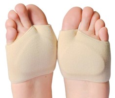 Silicone Gel Half Insoles for Healing and Shock Absorption - One Pair - Beige
