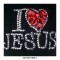 I Love Jesus Adjustable Baseball Cap with Rhinestones - Pink