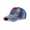 I Love Jesus Adjustable Baseball Cap with Rhinestones - Blue