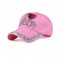 I Love Jesus Adjustable Baseball Cap with Rhinestones - Pink