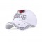 I Love Jesus Adjustable Baseball Cap with Rhinestones - White