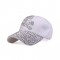 Pirate Skull Adjustable Baseball Cap with Rhinestones - White
