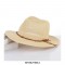 Panama Straw Leather Ribbon Summer Beach Hat - Beige