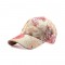 Flower Print Adjustable Baseball Cap - Red