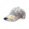 Flower Print Adjustable Baseball Cap - White