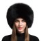 Earmuffs Faux Furry Siberian Winter Leather Hat - Black