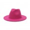 Old Fashion Wide Brim Wool Felt Fedora Hat - Rose