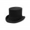 Satin Lined Old Fashion Costumes Magician 5.4 inch Cylinder Top Hat - Black