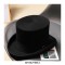 Satin Lined Old Fashion Costumes Magician 5.4 inch Cylinder Top Hat - Black