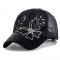 Flower Butterfly Adjustable Baseball Cap with Rhinestones - Black