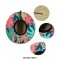 Panama Lifeguard Straw Summer Tropic Pattern Beach Hat - Rose Red Green