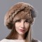Winter Faux Fur Warm Knitted Berets Hat - Brown