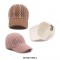 Adjustable Cardigan Knitted Wool Winter Baseball Cap with Rhinestones - Pink