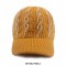 Adjustable Knitted Wool Winter Baseball Cap with Rhinestones - Yellow