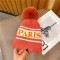 Paris Knitted Furry Pompon Wool Winter Hat - Pink
