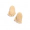 Foot Cushion and Support - Breathable Cotton Fiber Sponge Pad with Toe Socks for Comfort and Shock Absorption - One Pair - Beige