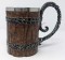 Viking Resin Wooden Barrel Stainless Steel Beer. Coffee Mug - 500ml