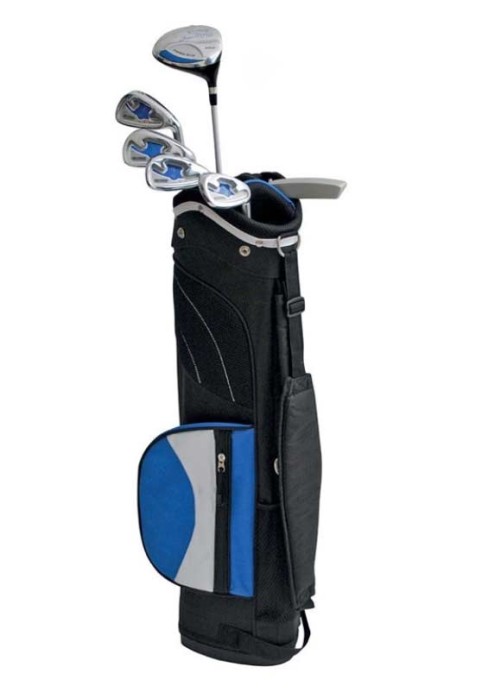 Ben Arrow Golf Set for Kids Ages 8-12 - Six (6) Golf Clubs with a Deluxe Bag - Black and Blue  - Hit the links with quality style with this Golf club Set for kids. 
This golf club set includes matching head covers,1 wood club, 4 iron clubs, putter and stand bag. 
The lightweight bag works great for walking or can be easily strapped to a any type of cart. 
This high quality golf set will take you to the next level. 
These clubs not only look incredible, but just wait until you hit them!
• Set comprises of: 1 wood , 4 irons (5/7/9/SW), blade style putter with a deluxe bag and a matching headcover. 
Club head helps to reduce energy loss during the downswing.Suitable for kids, 7-12 years old Easy Alignment Features Improved Feel Grip Perimeter Weight & Lower Center of Gravity For Increased Launch Angle Multiple Storage Pockets for placing golf accessories

Brand: Ben Arrow Golf
Materrial: Alloy driver with 30% carbon shaft
Right Handed
Club Type:	Driver + Iron 5, 7, 9, + S Wedge + Putter (Complete Set of Clubs)
Bag size: 27`` golf bag
Bag colour: Black/Blue
Gender: Boy & Girls
For Age: Junior 7-12 years old
Grip: Rubber
Club type: Complete set of clubs
Flex:	R
Shaft Material:	Alloy driver with 30% carbon shaft
Packaging Detail: One Set (Total 6 pcs)

Lenght:
Driver - 89cm
Iron 5 - 81cm
Iron 7 - 79cm
Iron 9 - 77cm
S Wedge - 73cm
Putter - 72cm in Gifts