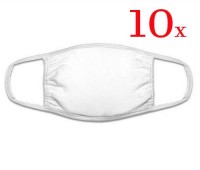 10-pack White Hanes Face Masks - Washable, 100% Cotton - Medium Size