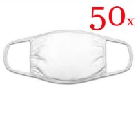 50-pack White Hanes Face Masks - Washable, 100% Cotton - Medium Size
