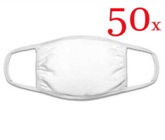 50-pack White Hanes Face Masks - Washable, 100% Cotton - Medium Size