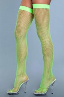 1931 Nylon Fishnet Thigh Highs Neon Green SPECIAL