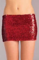 BW1677RD Sequin Skirt - Red SPECIAL XL