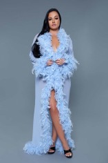 BW834 Glamour Robe - Periwinkle Blue
