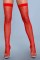 1931 Nylon Fishnet Thigh Highs Red