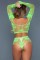 2153 Floral Delight Bodystocking Neon Green