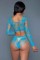 2153 Floral Delight Bodystocking Turquoise