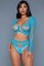 2153 Floral Delight Bodystocking Turquoise