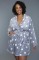 2259 Kaylee Robe Dark Grey White