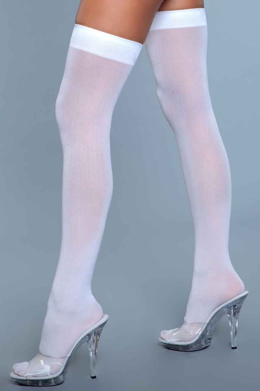 White nylon sales knee highs