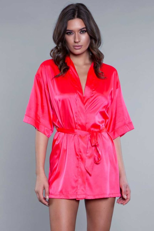Hot pink store satin robe