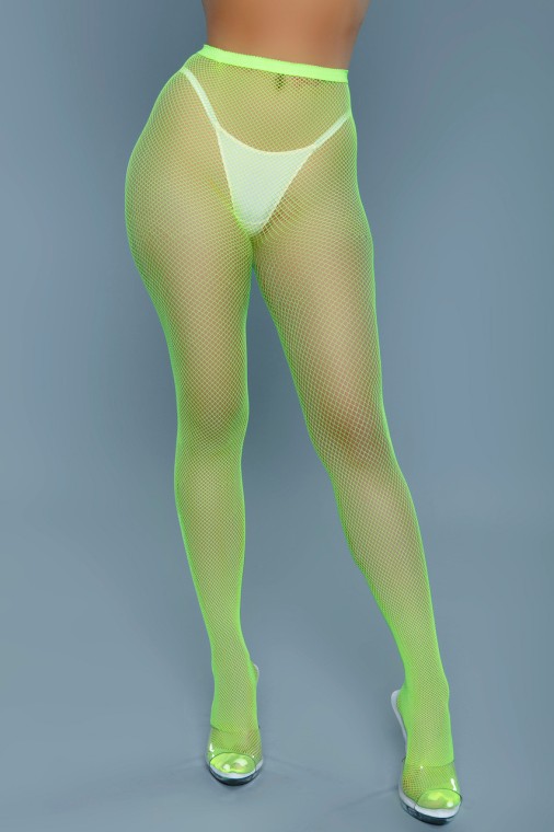BeWicked 2302 Up All Night Pantyhose Neon Green in Lingerie, Bras