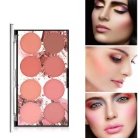 8 Colors Matte Blush Palette Long Lasting Natural Nude Makeup Blusher Powders - Pink