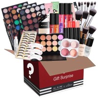 Eyeshadow Eyeliner Eyebrow Pen Lipstick Lip Gloss Primer Foundation Loose Powder Brushes Cosmetic Gift Box
