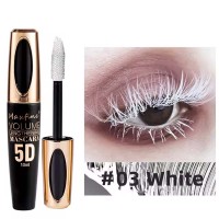 5D Waterproof Natural Roll Up Non-caking and Prolonged Eye Mascara - White