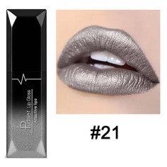 Waterproof Glossy MakeUp Lipstick - Silver
