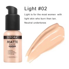 Liquid Foundation Waterproof Long Lasting Matte Moisturizing Brightening Concealer CC Cream Base Makeup - Light Beige