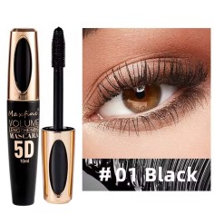 5D Waterproof Natural Roll Up Non-caking and Prolonged Eye Mascara - Black