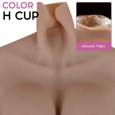 Fake Boobs Half Body Suit Breasts Enhancer H Cup 7th Generation for Transgenders Cosplayers Dragqueens Crossdressers