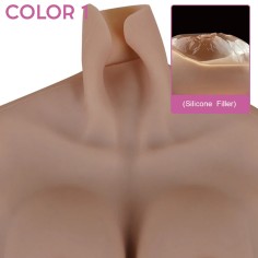 Fake Boobs Half Body Suit Breasts Enhancer B to E Cup 7th Generation for Transgenders Cosplayers Dragqueens Crossdressers
