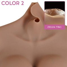Fake Boobs Half Body Suit Breasts Enhancer B to E Cup 7th Generation for Transgenders Cosplayers Dragqueens Crossdressers