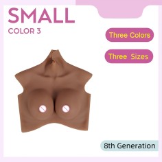 8th Latest Generation Airbag Filling Artificial Silicone Breasts Three Sizes Boobs - Small Size - Dark Color
