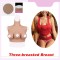 Silicone Three Tits Alien C Cup Fake Boobs
for Transgender Crossdresser Sissy 3 Nipples
