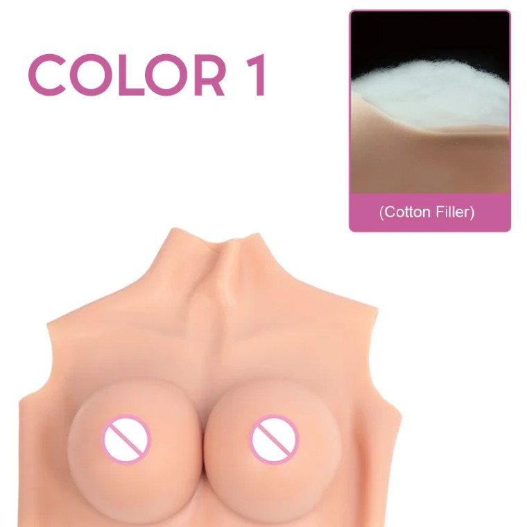 Body Shapers Fake Boobs Half Body Suit Artificial Silicone Breasts