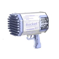 69 Holes Gun Shape Automatic Blower with Light Bubble Machine Toy - Blue